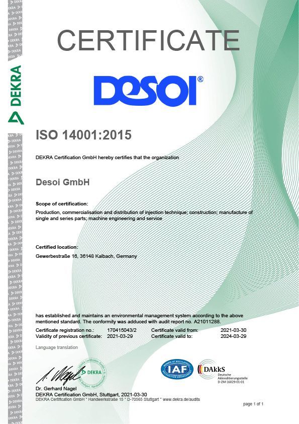 Umweltmanagement ISO 14001:2015